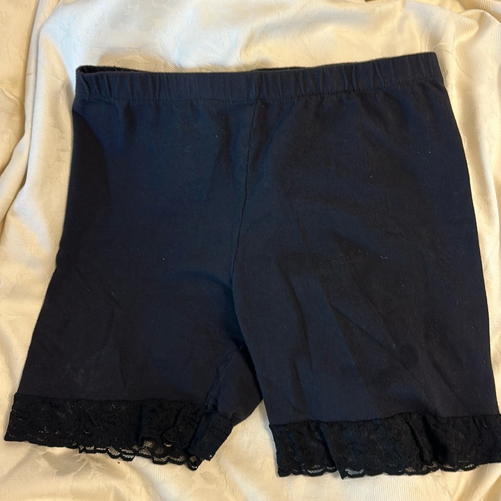 Ladies biker shorts with lace bottoms Med
